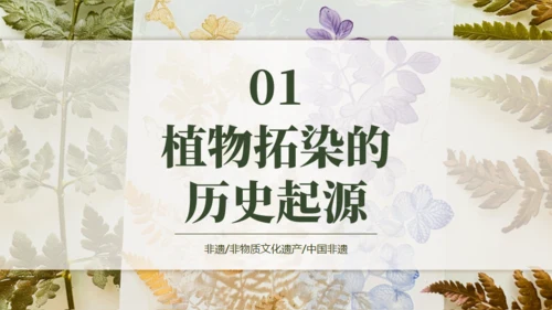 植物拓染非遗传承通用PPT模板