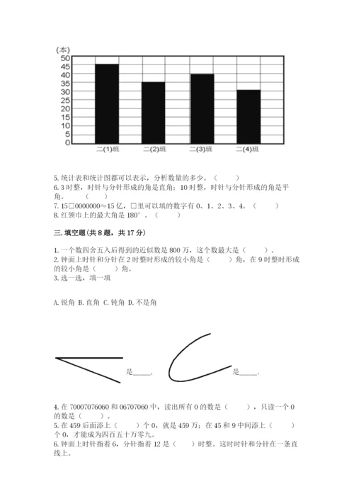 人教版四年级上册数学期末测试卷含完整答案（夺冠）.docx