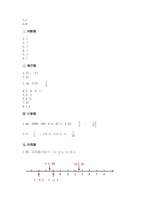 城步苗族自治县六年级下册数学期末测试卷精品有答案.docx