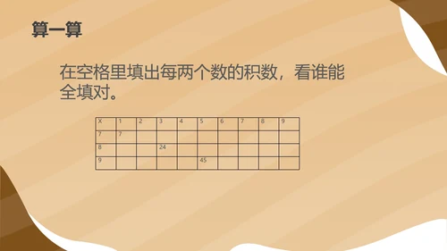 黄色扁平风二年级数学乘法口诀课件PPT模板
