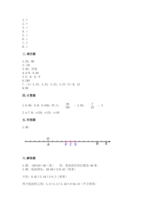 小升初六年级期末试卷含答案（研优卷）.docx