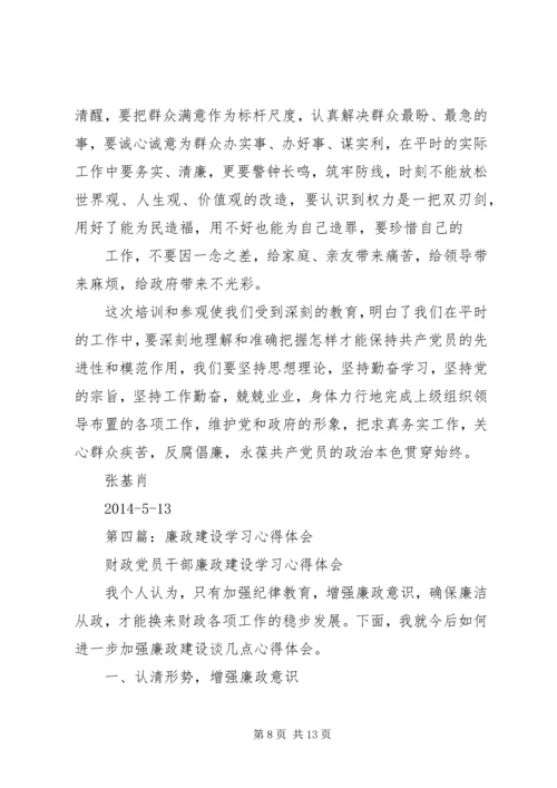 第一篇：学习廉政建设文章的体会.docx