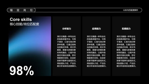 黑色简约商务弥散风岗位竞聘个人简历PPT模板