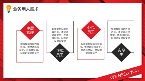 红色商务简约新年招聘计划PPT模板