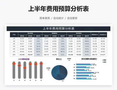上半年费用预算分析表