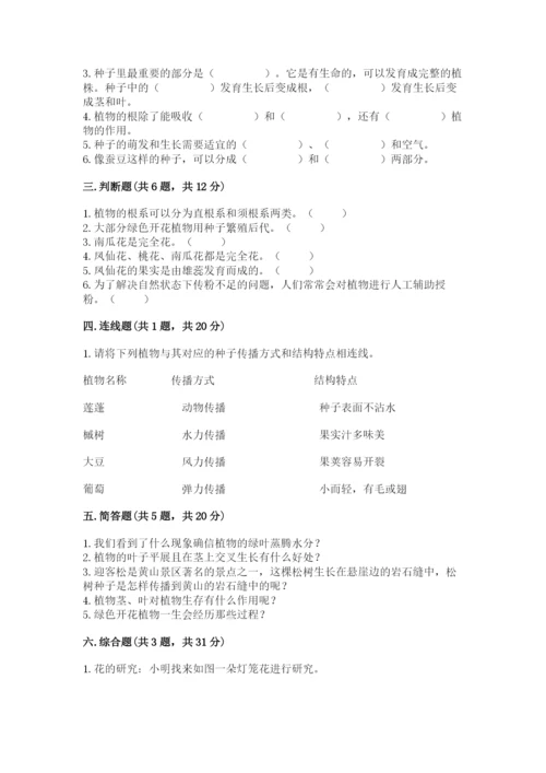 教科版科学四年级下册第一单元《植物的生长变化》测试卷有精品答案.docx