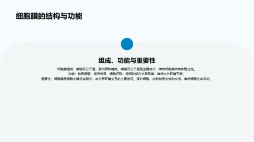 蓝色细胞结构和功能介绍PPT模板