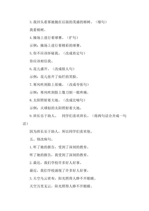 部编版五年级上册语文句子专项训练.docx