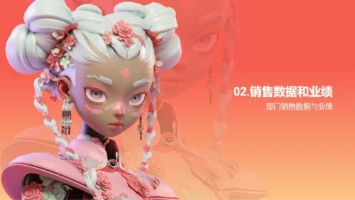 橙色3D服装时尚年终总结PPT模板