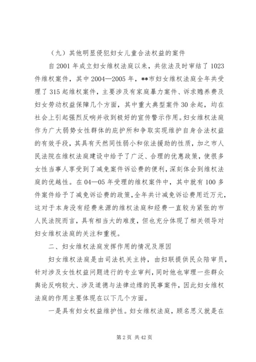 妇女维权法庭建设情况调研报告.docx