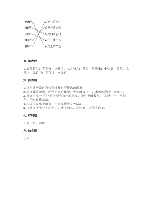 小学二年级上册道德与法治期末测试卷含答案（满分必刷）.docx