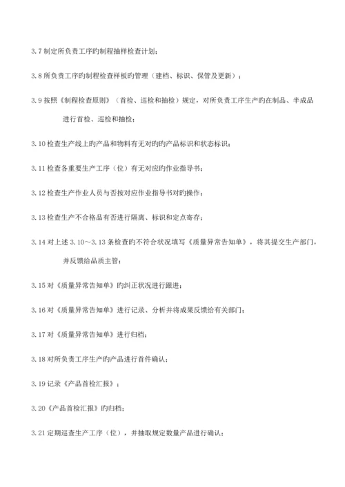 品质部组织架构及工作职责说明书.docx