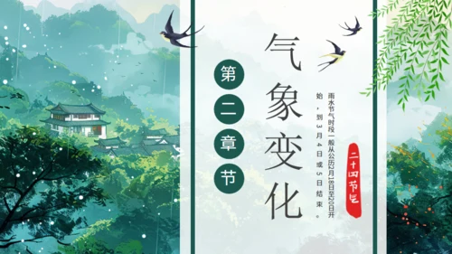 雨水春雨贵如油，春景通用PPT模板