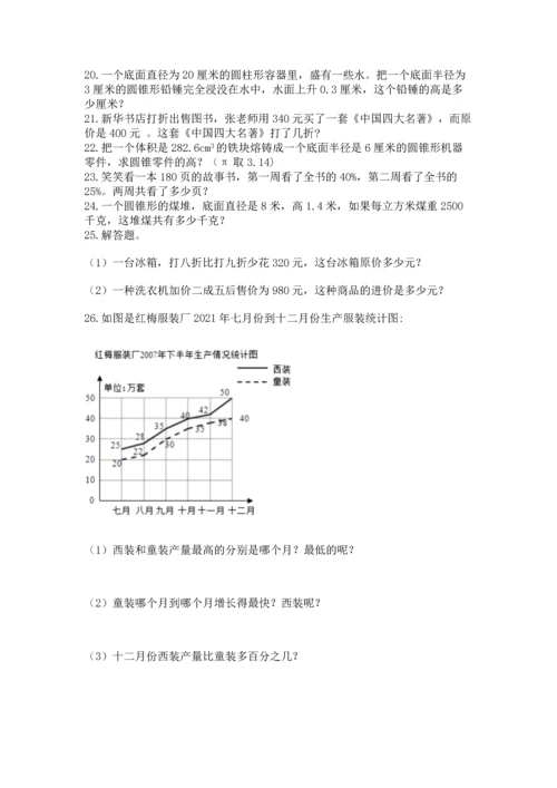 六年级小升初数学应用题50道带答案（能力提升）.docx