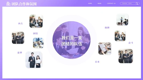 紫色商务创意企业招聘会PPT