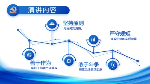 蓝色大气党建党支部党政廉洁汇报PPT