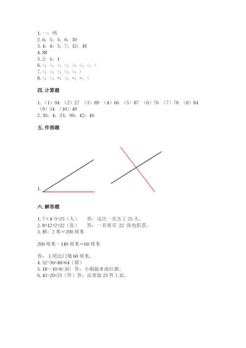 小学数学试卷二年级上册期中测试卷精品（典优）.docx