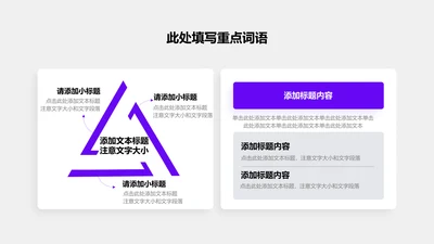 关系页-紫色商务风3项三角形循环递进关系图
