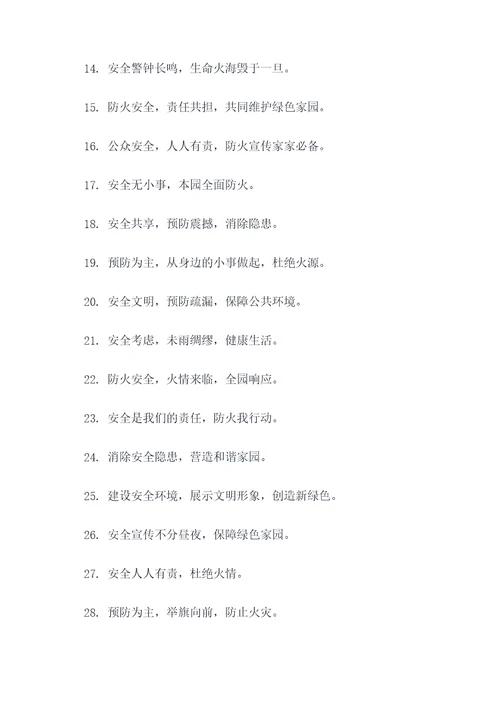市园林防火安全宣传标语