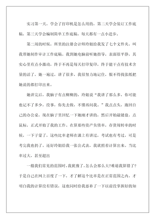 2022会计师事务所实习总结