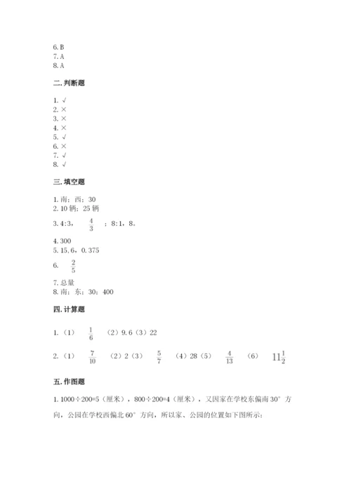 人教版小学六年级上册数学期末测试卷精品【精选题】.docx