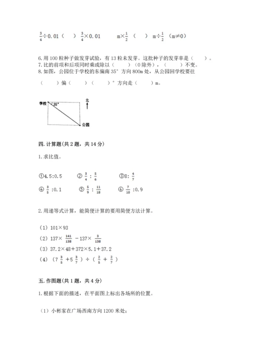 小学数学六年级上册期末试卷附答案【b卷】.docx