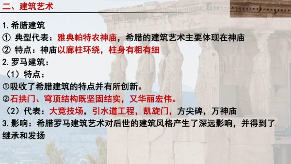 人教统编版九年级历史上册第6课希腊罗马古典文化【课件】