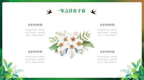 绿色实拍清新你好春天立春通用ppt模板