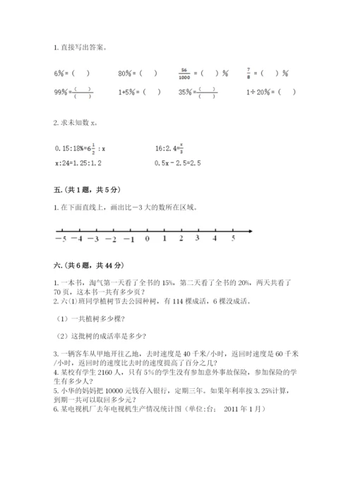 小学数学六年级下册竞赛试题附答案ab卷.docx