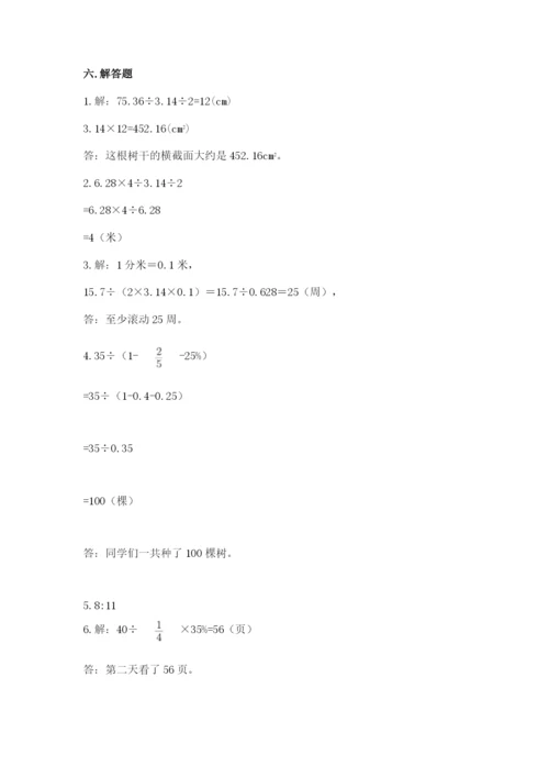 小学数学六年级上册期末模拟卷附完整答案【典优】.docx