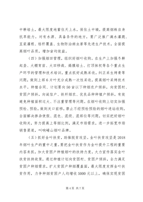 关于XX年烟叶生产工作的意见.docx
