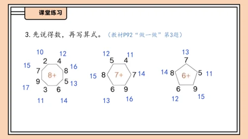 【课堂无忧】人教版一年级上册-5.3 8、7、6加几（二）（课件）