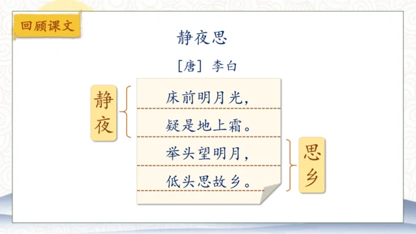 【核心素养】部编版语文一年级下册-7. 静夜思 第2课时（课件）