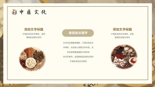 棕色褐色复古插画传统中医通用PPT模板