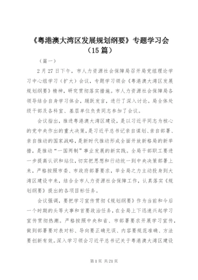 《粤港澳大湾区发展规划纲要》专题学习会（15篇）_1.docx