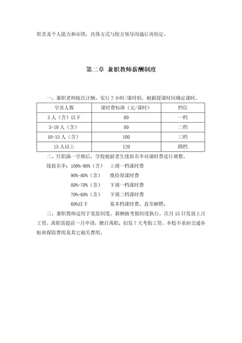 培训学校教师薪酬考核制度