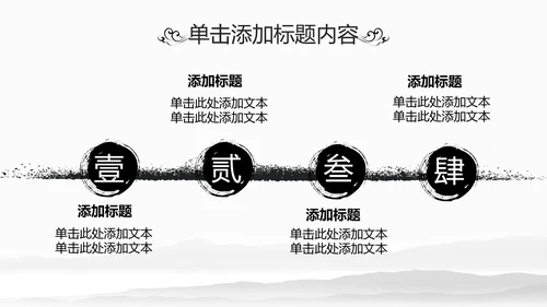 中国风水墨江南水乡古色古香古建筑动态PPT模板