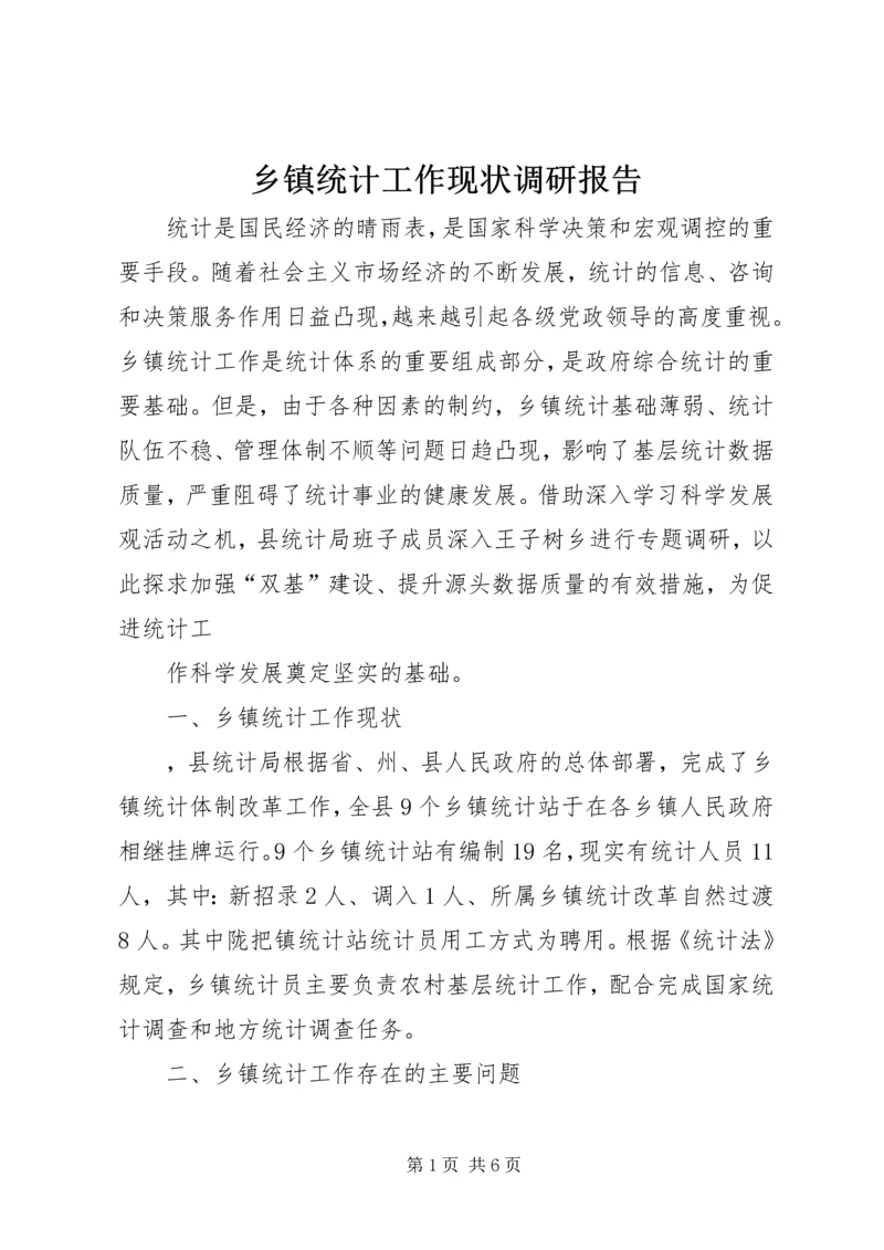 乡镇统计工作现状调研报告.docx