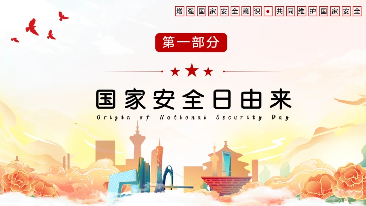 党政风国家安全教育日增强国家安全主题教育班会PPT模板