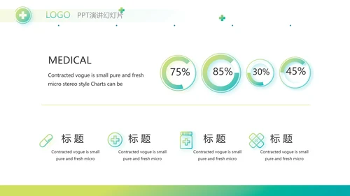 简约绿色医疗行业工作总结汇报PPT