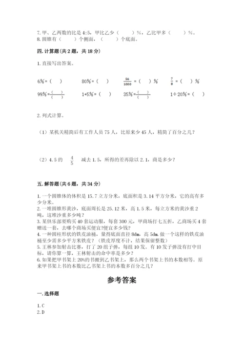 北京版六年级下册数学期中测试卷附完整答案【夺冠】.docx