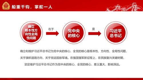 红色部队主题教育维护核心听党指挥PPT模板