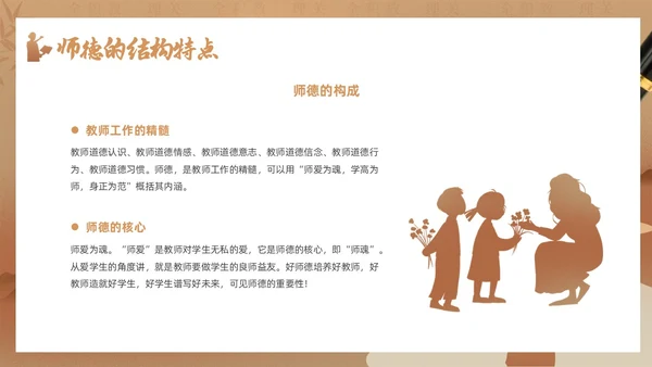 黄色简约风教师职业道德课件教师培训