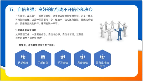 简约风3D小人领导力与执行力企业中层干部培训PPT课件
