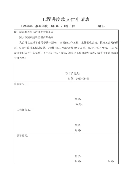 工程进度款支付申请表.docx