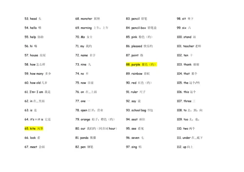 2023年小学英语单词表全册.docx