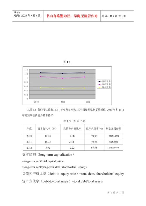 四、海尔集团财务报表分析.docx