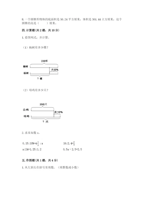 北京版六年级下册数学期末测试卷及答案【网校专用】.docx
