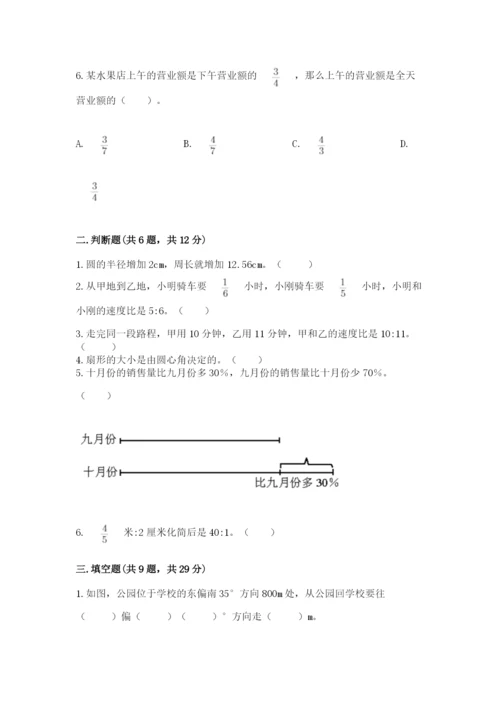 小学数学六年级上册期末考试试卷附参考答案（轻巧夺冠）.docx