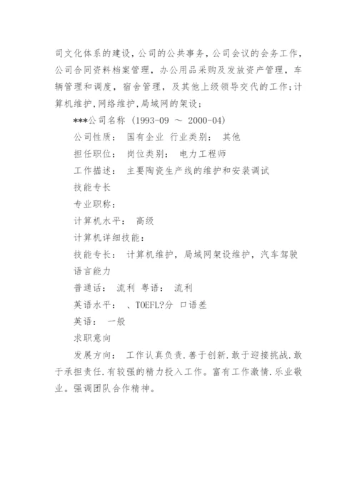 策划经理简历参考模板.docx